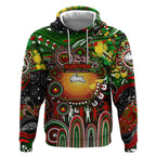 Personalised NAIDOC Week 2025 Rabbitohs Rugby Hoodie Aboriginal Dot Painting
