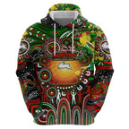 Personalised NAIDOC Week 2025 Rabbitohs Rugby Hoodie Aboriginal Dot Painting
