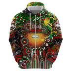 Personalised NAIDOC Week 2025 Rabbitohs Rugby Hoodie Aboriginal Dot Painting