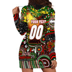 Personalised NAIDOC Week 2025 Rabbitohs Rugby Hoodie Dress Aboriginal Dot Painting