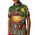 Personalised NAIDOC Week 2025 Rabbitohs Rugby Kid Polo Shirt Aboriginal Dot Painting