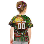 Personalised NAIDOC Week 2025 Rabbitohs Rugby Kid T Shirt Aboriginal Dot Painting
