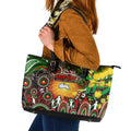 NAIDOC Week 2025 Rabbitohs Rugby Leather Tote Bag Aboriginal Dot Painting