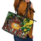 NAIDOC Week 2025 Rabbitohs Rugby Leather Tote Bag Aboriginal Dot Painting