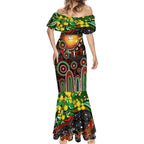 Personalised NAIDOC Week 2025 Rabbitohs Rugby Mermaid Dress Aboriginal Dot Painting