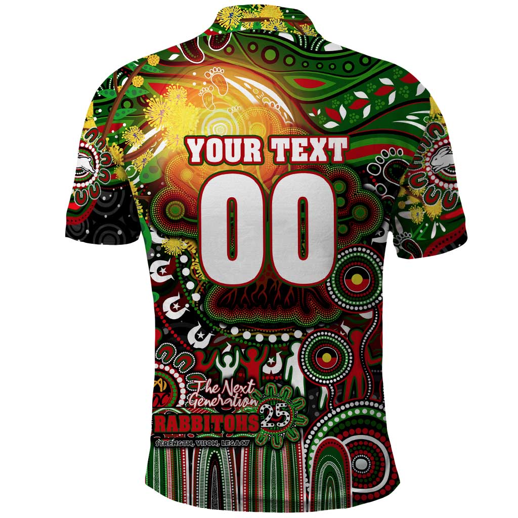 Personalised NAIDOC Week 2025 Rabbitohs Rugby Polo Shirt Aboriginal Dot Painting