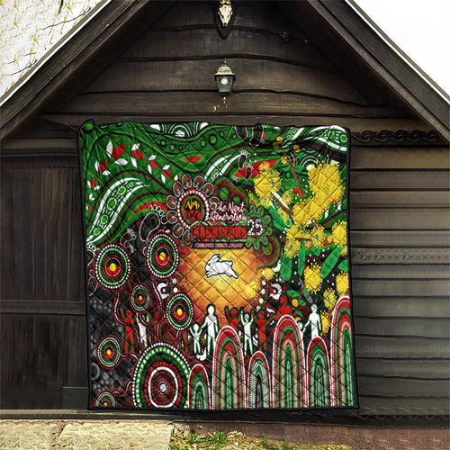 NAIDOC Week 2025 Rabbitohs Rugby Quilt Aboriginal Dot Painting