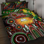 NAIDOC Week 2025 Rabbitohs Rugby Quilt Bed Set Aboriginal Dot Painting