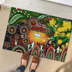 NAIDOC Week 2025 Rabbitohs Rugby Rubber Doormat Aboriginal Dot Painting