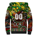 Personalised NAIDOC Week 2025 Rabbitohs Rugby Sherpa Hoodie Aboriginal Dot Painting