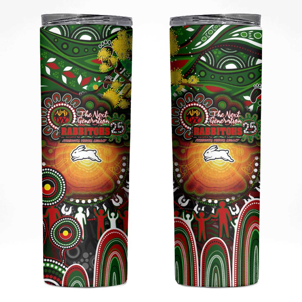 NAIDOC Week 2025 Rabbitohs Rugby Skinny Tumbler Aboriginal Dot Painting