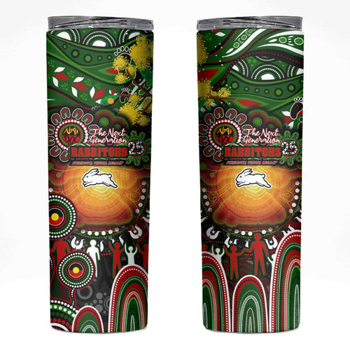 NAIDOC Week 2025 Rabbitohs Rugby Skinny Tumbler Aboriginal Dot Painting