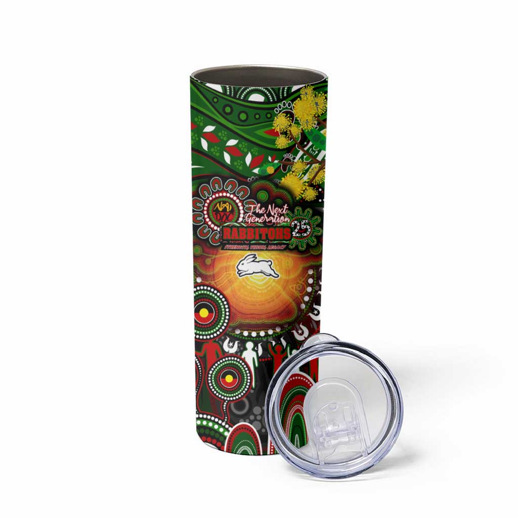 NAIDOC Week 2025 Rabbitohs Rugby Skinny Tumbler Aboriginal Dot Painting