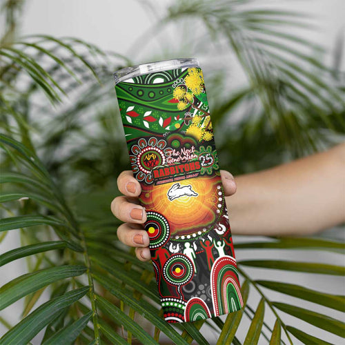 NAIDOC Week 2025 Rabbitohs Rugby Skinny Tumbler Aboriginal Dot Painting