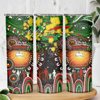 NAIDOC Week 2025 Rabbitohs Rugby Skinny Tumbler Aboriginal Dot Painting
