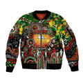 Personalised NAIDOC Week 2025 Rabbitohs Rugby Sleeve Zip Bomber Jacket Aboriginal Dot Painting