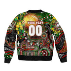 Personalised NAIDOC Week 2025 Rabbitohs Rugby Sleeve Zip Bomber Jacket Aboriginal Dot Painting