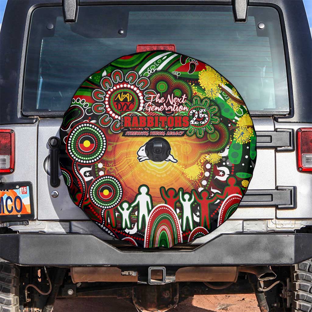 NAIDOC Week 2025 Rabbitohs Rugby Spare Tire Cover Aboriginal Dot Painting