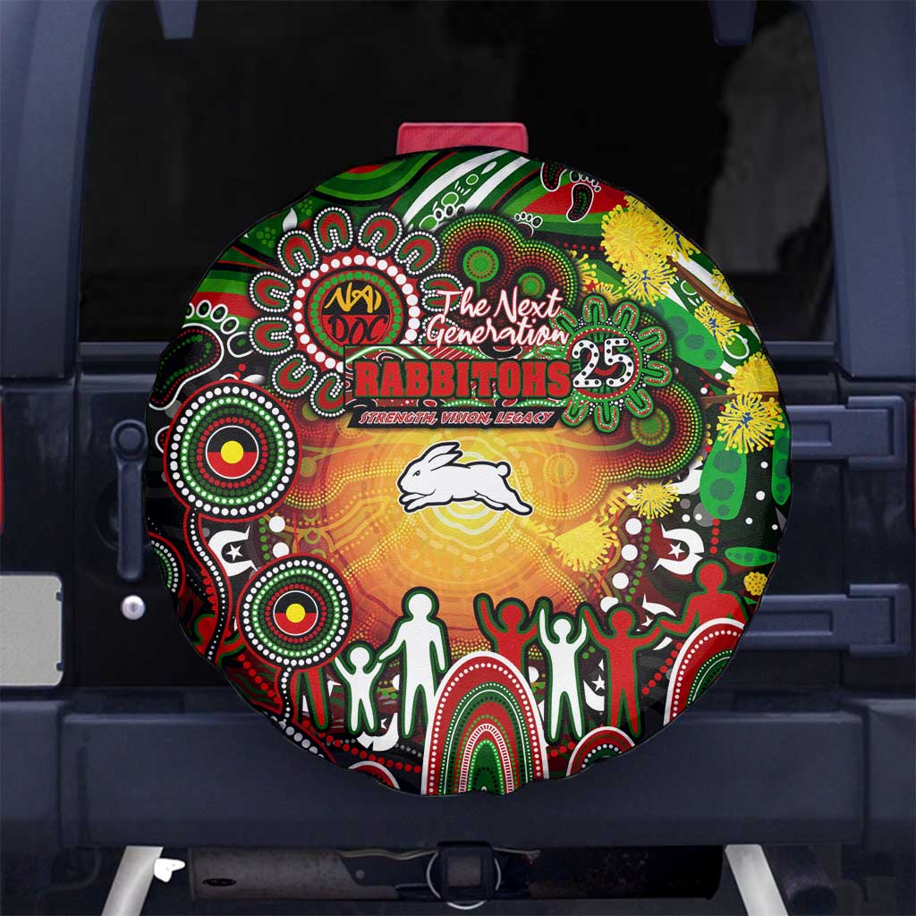 NAIDOC Week 2025 Rabbitohs Rugby Spare Tire Cover Aboriginal Dot Painting