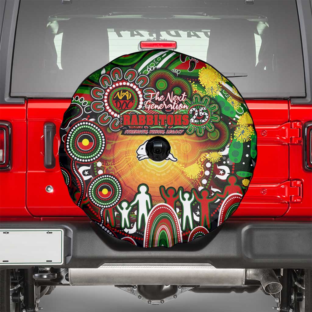 NAIDOC Week 2025 Rabbitohs Rugby Spare Tire Cover Aboriginal Dot Painting