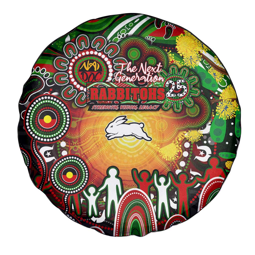 NAIDOC Week 2025 Rabbitohs Rugby Spare Tire Cover Aboriginal Dot Painting