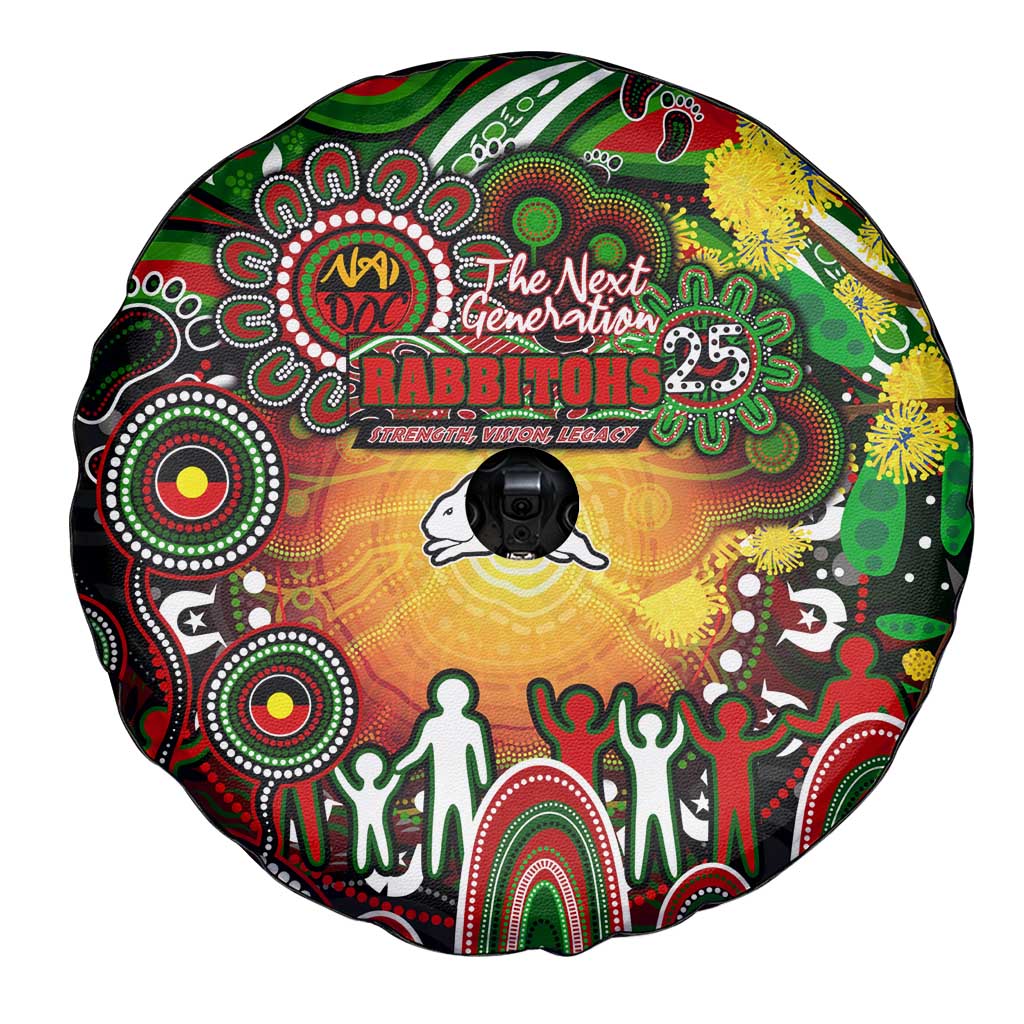 NAIDOC Week 2025 Rabbitohs Rugby Spare Tire Cover Aboriginal Dot Painting