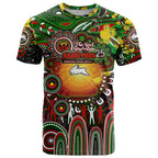 Personalised NAIDOC Week 2025 Rabbitohs Rugby T Shirt Aboriginal Dot Painting