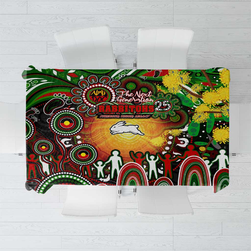 NAIDOC Week 2025 Rabbitohs Rugby Tablecloth Aboriginal Dot Painting