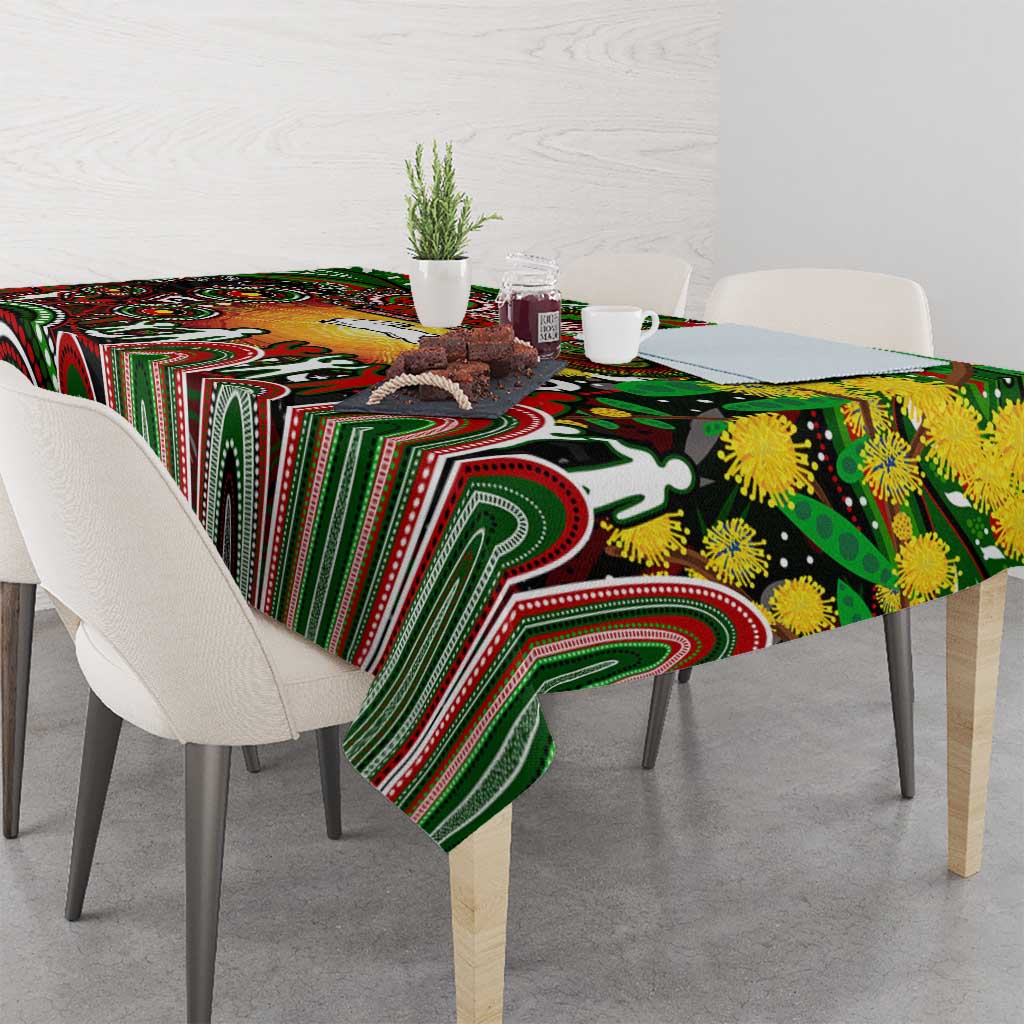 NAIDOC Week 2025 Rabbitohs Rugby Tablecloth Aboriginal Dot Painting