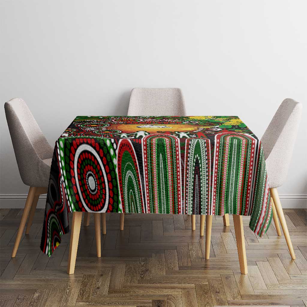 NAIDOC Week 2025 Rabbitohs Rugby Tablecloth Aboriginal Dot Painting