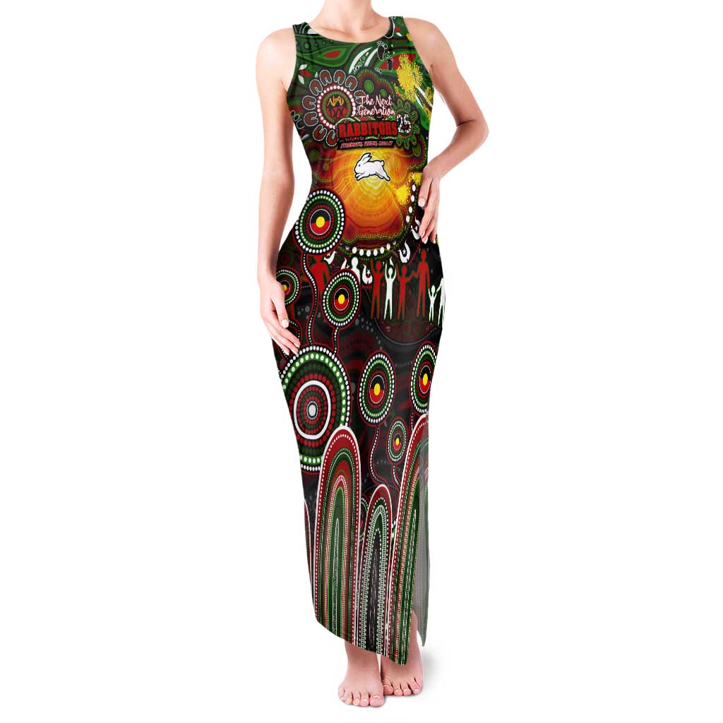 Personalised NAIDOC Week 2025 Rabbitohs Rugby Tank Maxi Dress Aboriginal Dot Painting