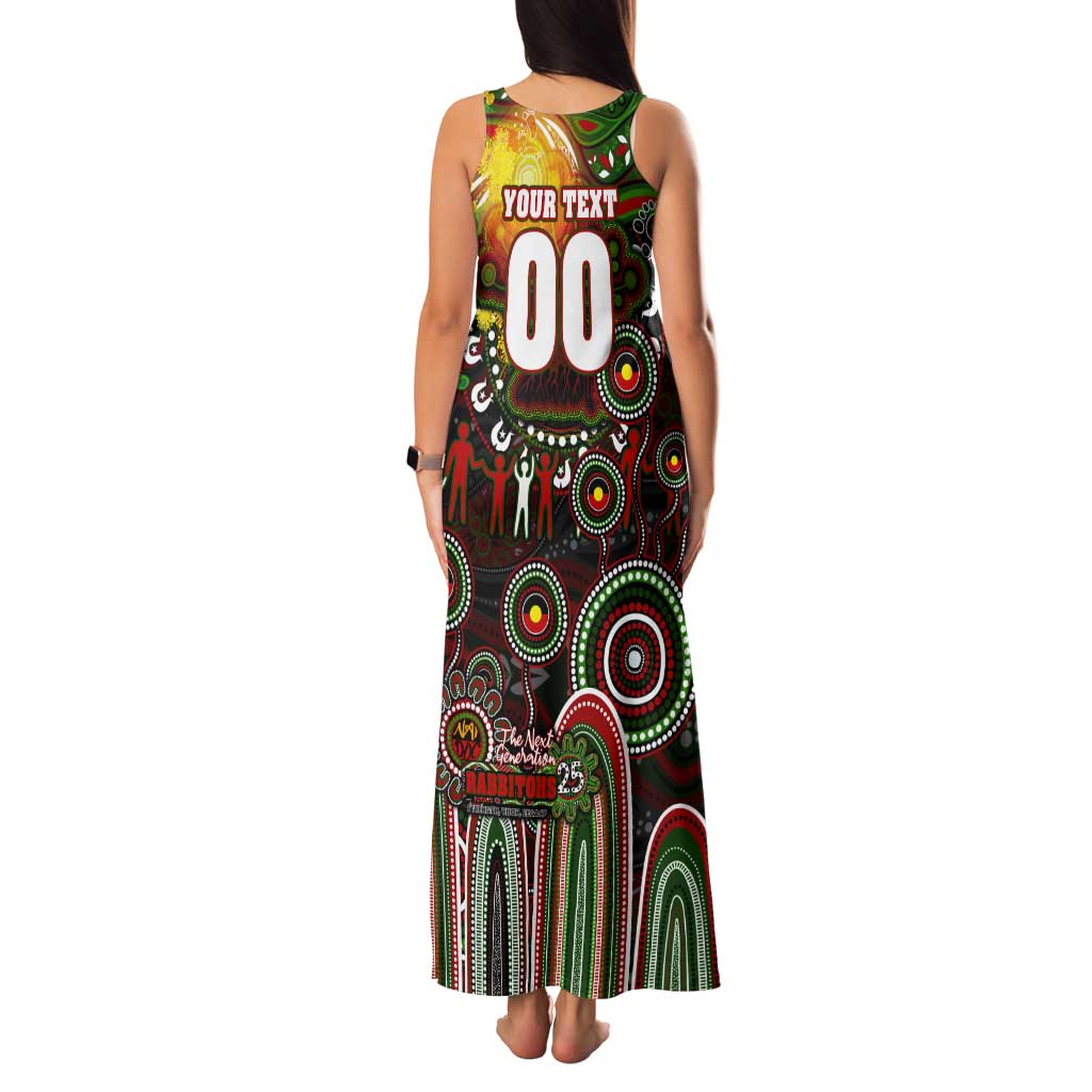 Personalised NAIDOC Week 2025 Rabbitohs Rugby Tank Maxi Dress Aboriginal Dot Painting