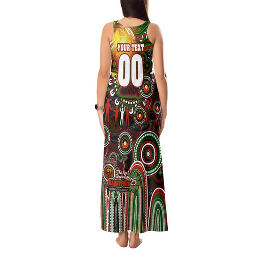 Personalised NAIDOC Week 2025 Rabbitohs Rugby Tank Maxi Dress Aboriginal Dot Painting