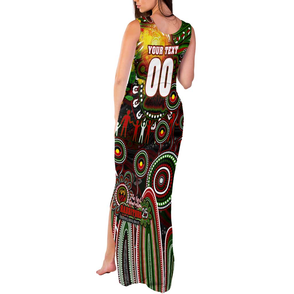 Personalised NAIDOC Week 2025 Rabbitohs Rugby Tank Maxi Dress Aboriginal Dot Painting