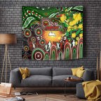 NAIDOC Week 2025 Rabbitohs Rugby Tapestry Aboriginal Dot Painting