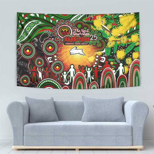 NAIDOC Week 2025 Rabbitohs Rugby Tapestry Aboriginal Dot Painting