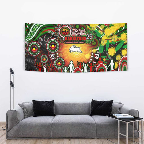 NAIDOC Week 2025 Rabbitohs Rugby Tapestry Aboriginal Dot Painting
