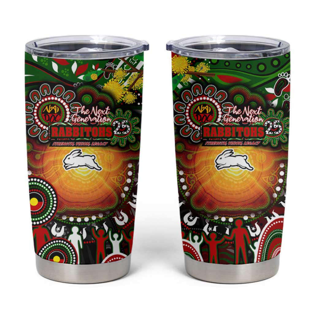 NAIDOC Week 2025 Rabbitohs Rugby Tumbler Cup Aboriginal Dot Painting