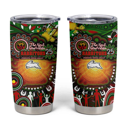 NAIDOC Week 2025 Rabbitohs Rugby Tumbler Cup Aboriginal Dot Painting