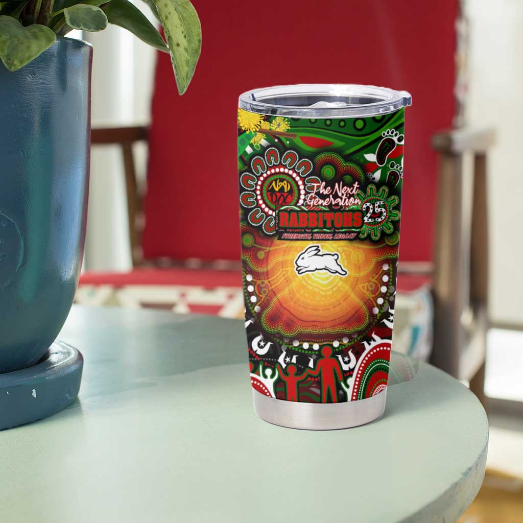NAIDOC Week 2025 Rabbitohs Rugby Tumbler Cup Aboriginal Dot Painting