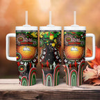 NAIDOC Week 2025 Rabbitohs Rugby Tumbler With Handle Aboriginal Dot Painting