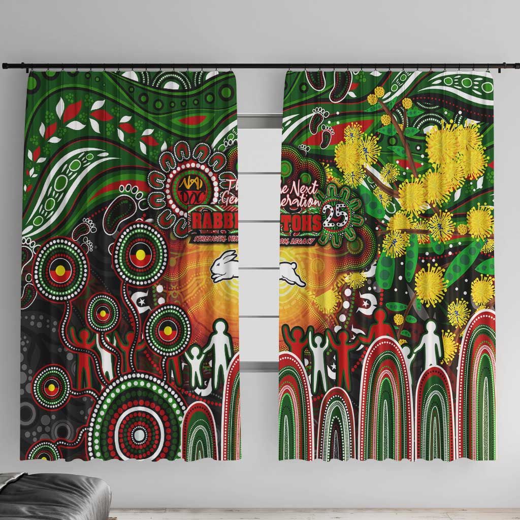 NAIDOC Week 2025 Rabbitohs Rugby Window Curtain Aboriginal Dot Painting