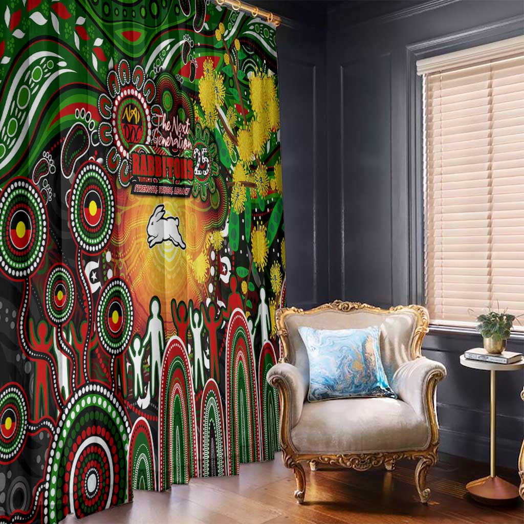 NAIDOC Week 2025 Rabbitohs Rugby Window Curtain Aboriginal Dot Painting