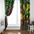 NAIDOC Week 2025 Rabbitohs Rugby Window Curtain Aboriginal Dot Painting