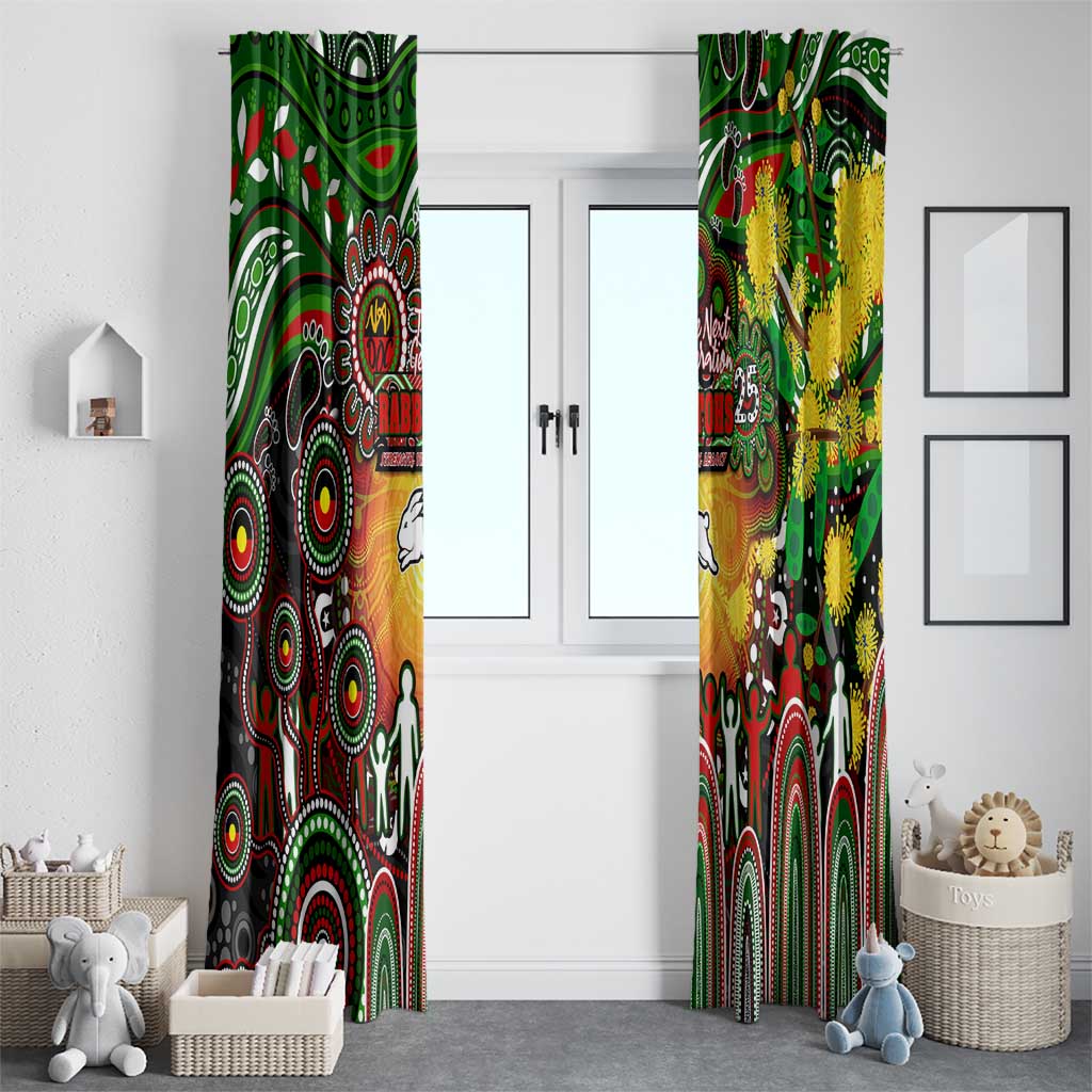 NAIDOC Week 2025 Rabbitohs Rugby Window Curtain Aboriginal Dot Painting