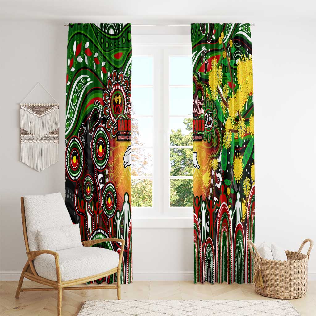 NAIDOC Week 2025 Rabbitohs Rugby Window Curtain Aboriginal Dot Painting
