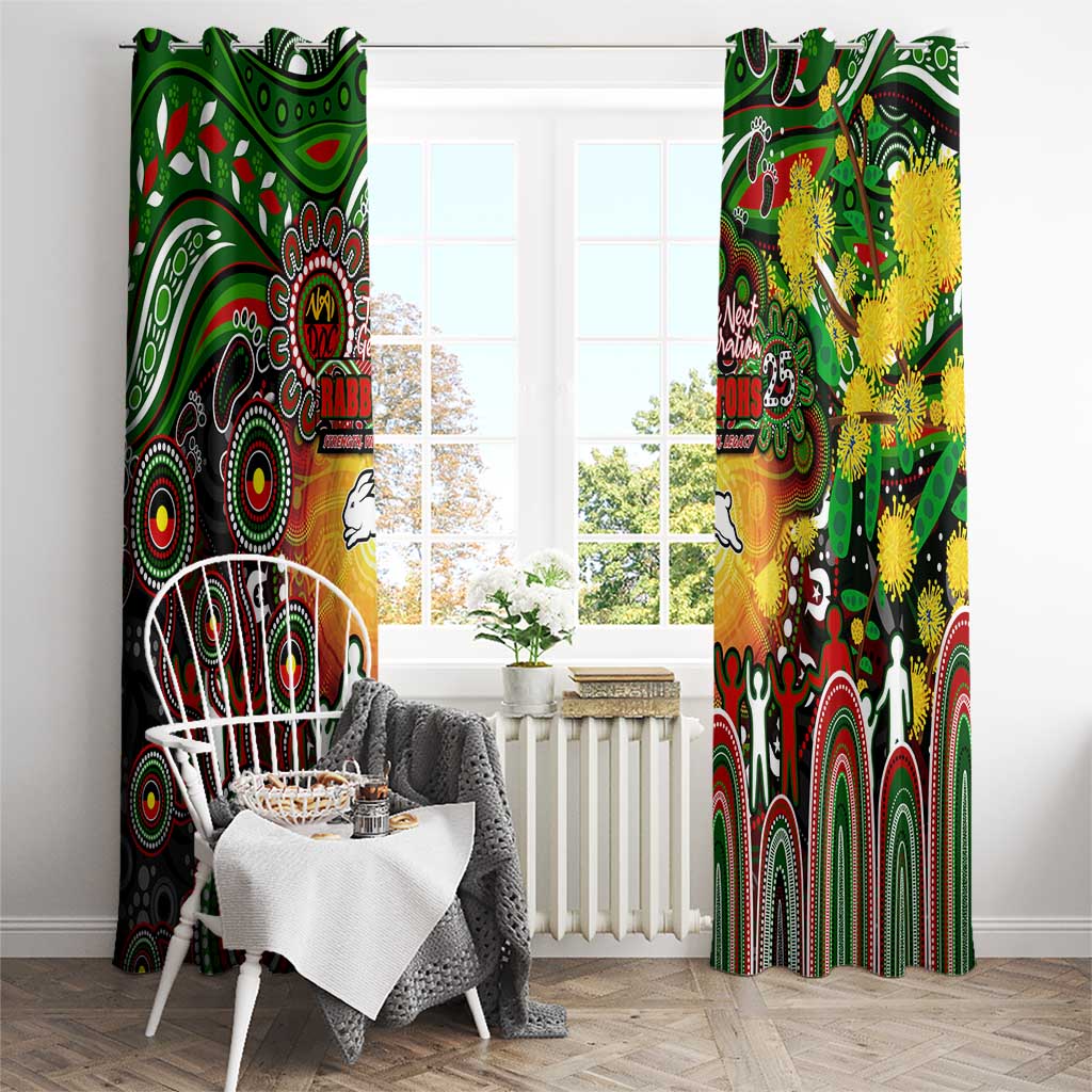 NAIDOC Week 2025 Rabbitohs Rugby Window Curtain Aboriginal Dot Painting