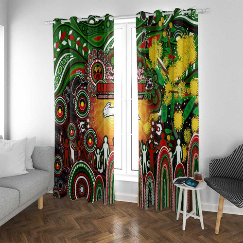 NAIDOC Week 2025 Rabbitohs Rugby Window Curtain Aboriginal Dot Painting