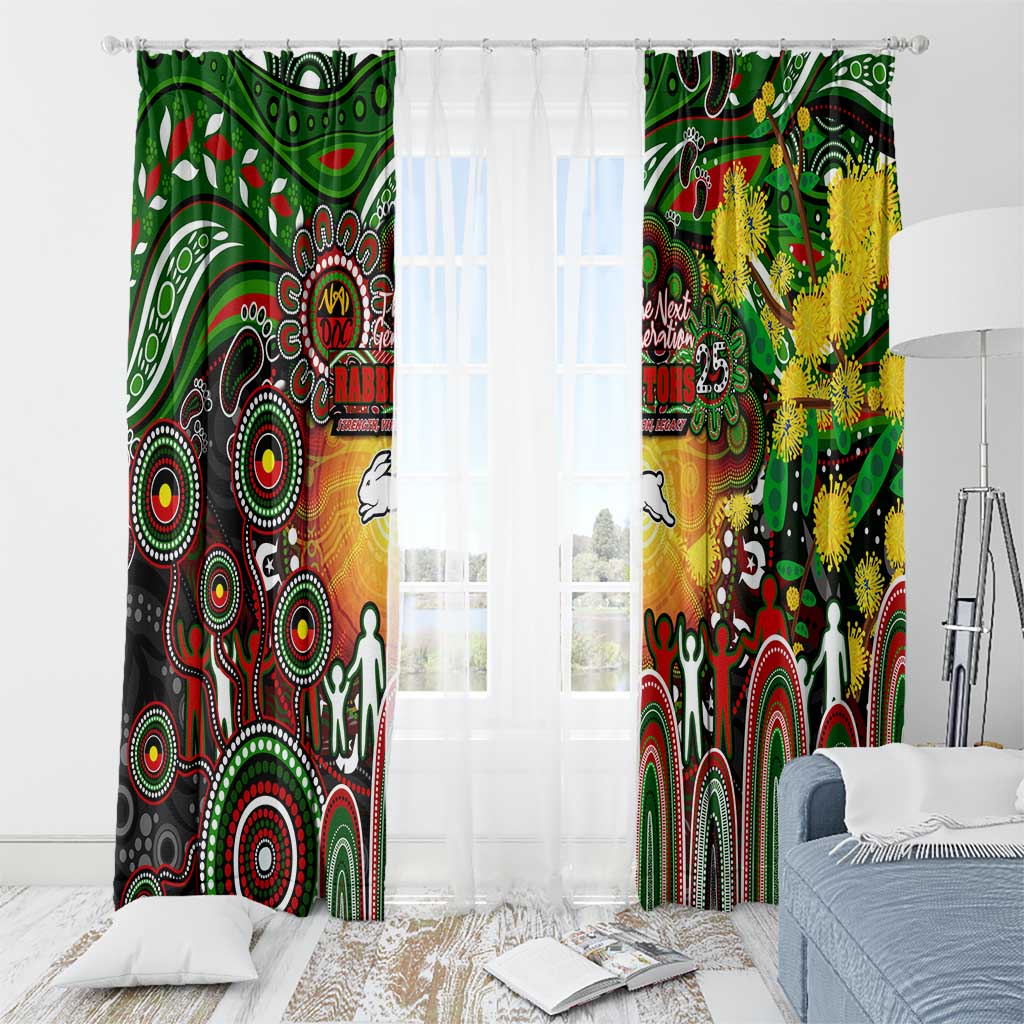 NAIDOC Week 2025 Rabbitohs Rugby Window Curtain Aboriginal Dot Painting