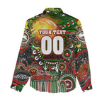 Personalised NAIDOC Week 2025 Rabbitohs Rugby Women Casual Shirt Aboriginal Dot Painting
